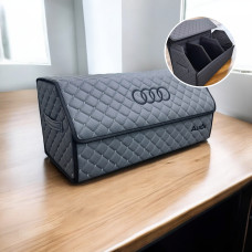 Органайзер Audi из экокожи серый с серой ниткой, L