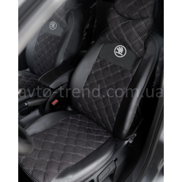 Чохли 3D алькантара Skoda (1+1)