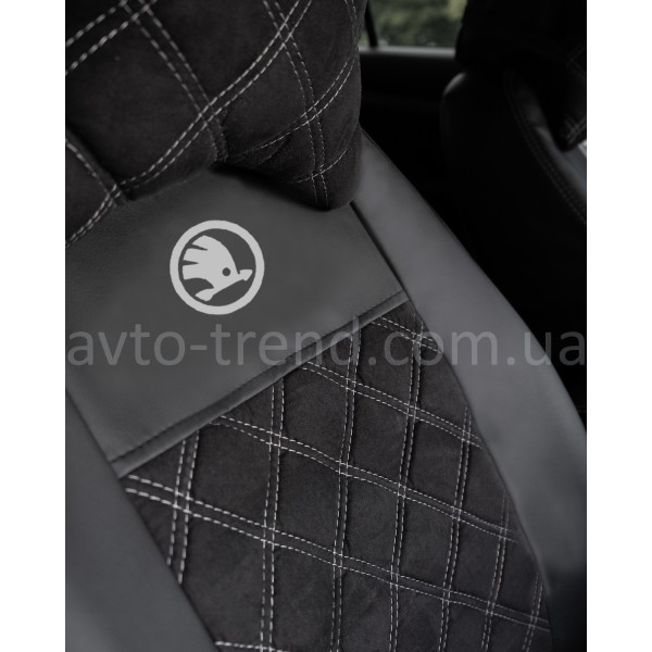 Чохли 3D алькантара Skoda (1+1)