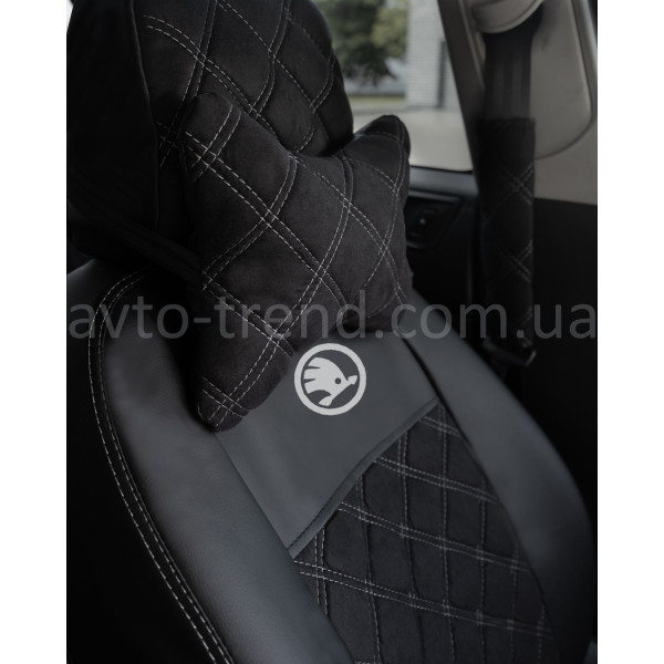 Чохли 3D алькантара Skoda (1+1)